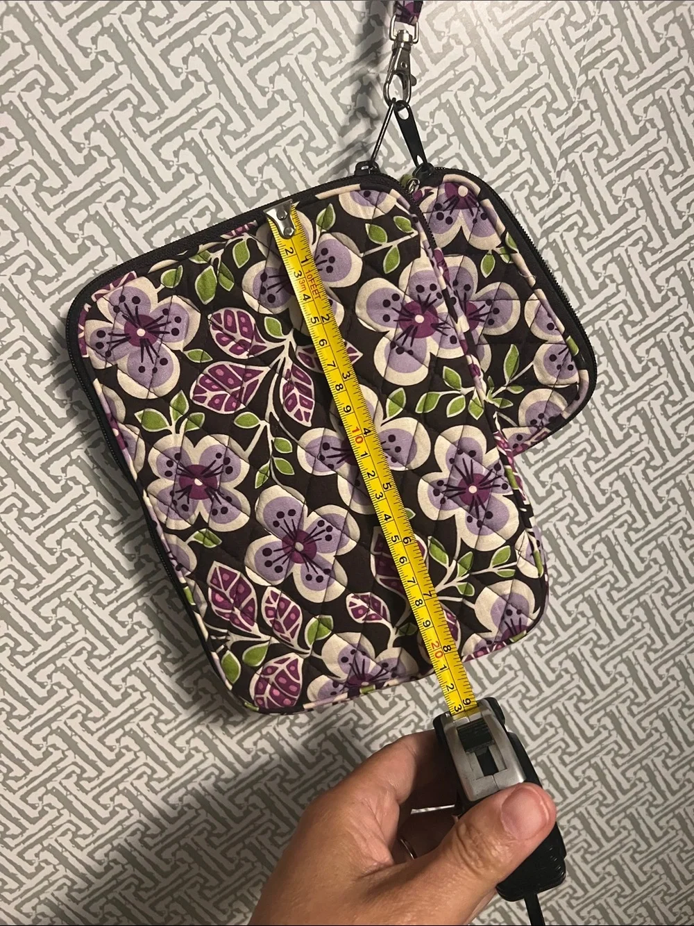 Vera Bradley Purple & Green Quilted Wristlet Wallet Case with Accessory Pouch